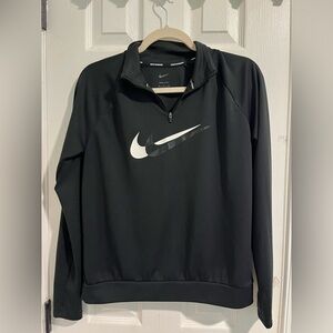 black nike running quarter zip size small